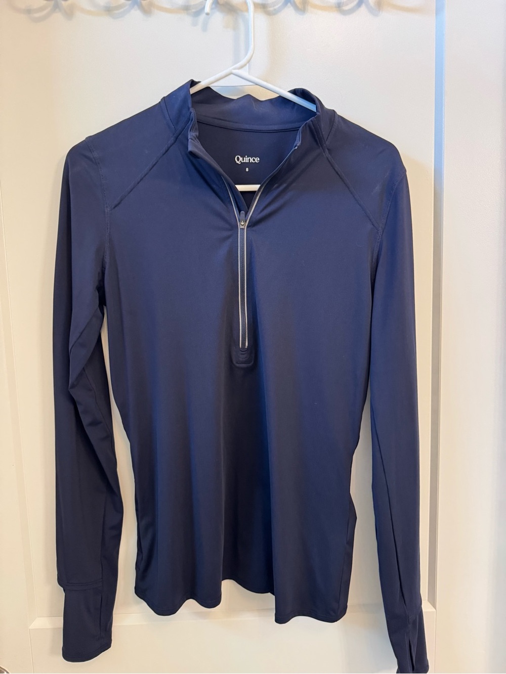Quince Women’s Navy Half-Zip Long-Sleeve Athletic Top